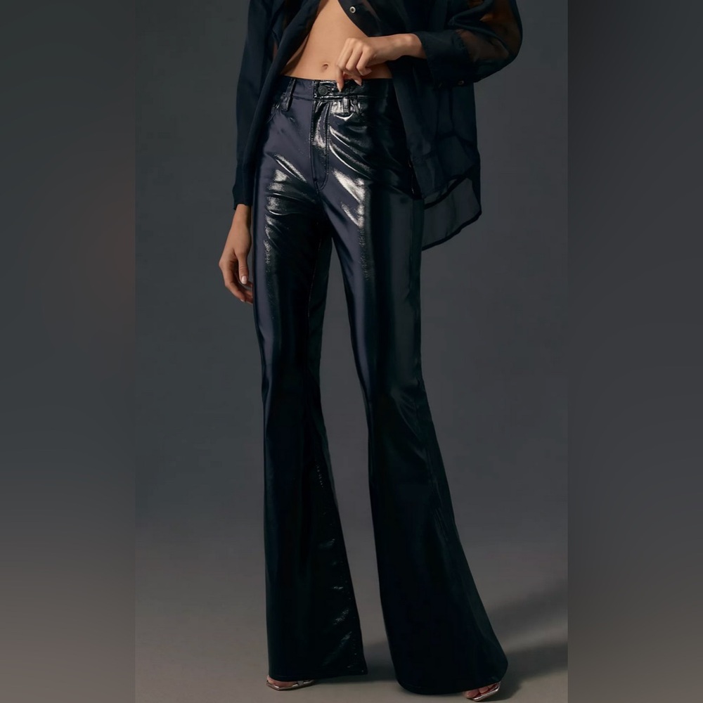 faux patent leather pants